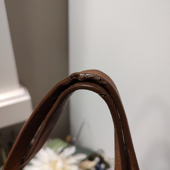 🤗 Vintage GUC UGG Brand Australia Puffer Tote w/Leather Handles, Charcoal/Tan - Picture 7 of 11